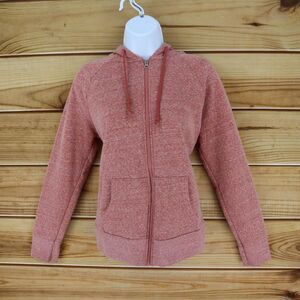 Time And Tru Full‎ Zip Hoodie Womens Size M (8-10) Faded Red Heathered Pockets